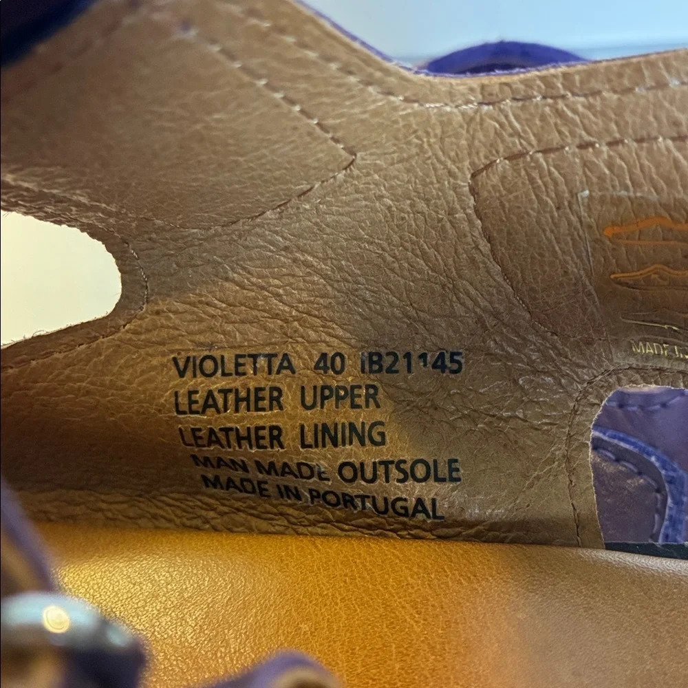 Miz Mooz Violetta Sandal Eggplant Purple Sz 40 US 9-9.5 Comfort Lug Sole Sport